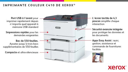 Vente Imprimante recto verso A4 40 ppm Xerox C410, Xerox au meilleur prix - visuel 8