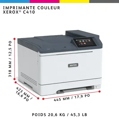 Imprimante recto verso A4 40 ppm Xerox C410, Xerox - visuel 1 - hello RSE - Xerox® Workflow Central