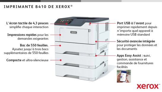 Achat Imprimante recto verso A4 47 ppm Xerox B410, sur hello RSE - visuel 7
