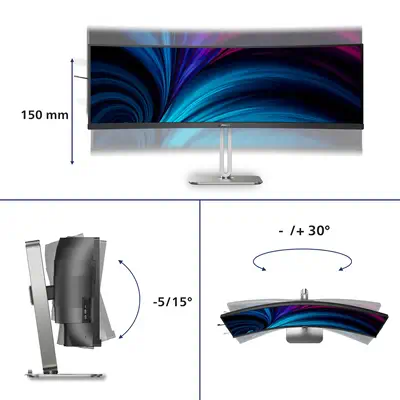Philips 5000 series 49B2U5900CH/00 écran plat de PC 124 cm (48.8") 5120 x 1440 pixels Dual QHD LCD N - Ecran Ordinateur - visuel 3