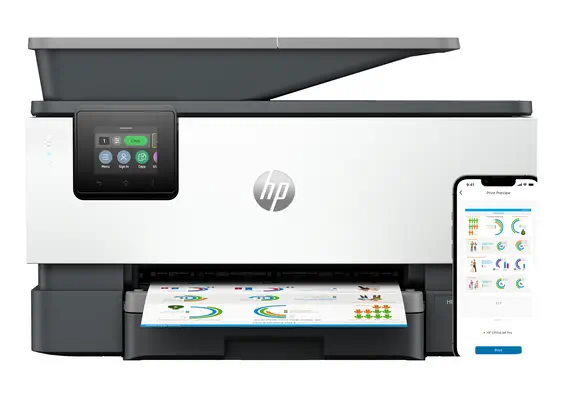 OfficeJet Pro 9120b Sans fil All-in-One Couleur Imprimante, Impression recto-verso; copieur, scanner - HP - Multifonctions Jet d'encre - visuel 1