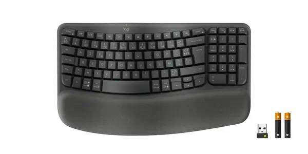 Wave Keys clavier ergonomique sans fil avec repose-poignets rembourré - Logitech - Clavier - visuel 4