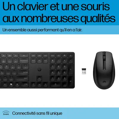 Ensemble clavier et souris sans fil HP 655 - Pack Clavier, souris - visuel 5