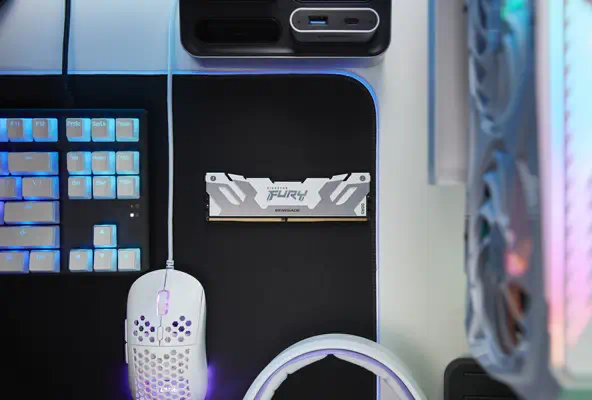 32 Go 8000 MT/s DDR5 CL38 DIMM (kit de 2) FURY Renegade White XMP - Kingston - Mémoire - visuel 5