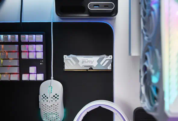 64Go 6400MT/s DDR5 CL32 DIMM (Kit de 2) FURY Renegade RGB Blanc XMP - Kingston - Mémoire - visuel 9