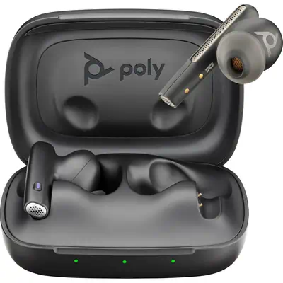 Écouteurs noir charbon Poly Voyager Free 60 UC Poly - visuel 1 - hello RSE - Discret et ultraléger