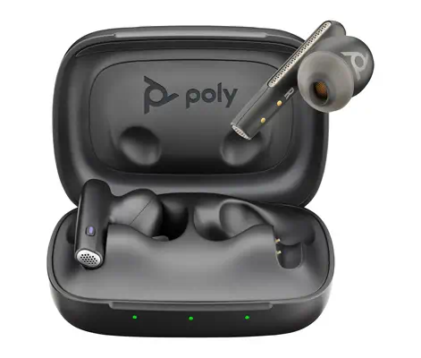 Écouteurs noir charbon Poly Voyager Free 60 UC M +adaptateur USB-C BT700 + étui de charge de base - HP - Casque Micro - visuel 7