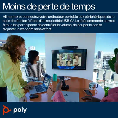 Barre de visioconférence USB Poly Studio R30 Poly - visuel 1 - hello RSE - Clarté vocale améliorée