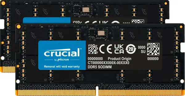 Crucial CT2K32G56C46S5 module de mémoire 64 Go 2 x 32 Go DDR5 5600 MHz - Mémoire - visuel 1