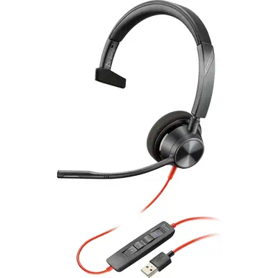 Micro-casque Poly Blackwire 3310 certifié Microsoft Teams avec adaptateur USB-C/A TAA - Casque Micro - visuel 8