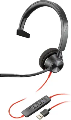 Micro-casque Poly Blackwire 3310 certifié Microsoft Teams avec adaptateur USB-C/A TAA - Casque Micro - visuel 9