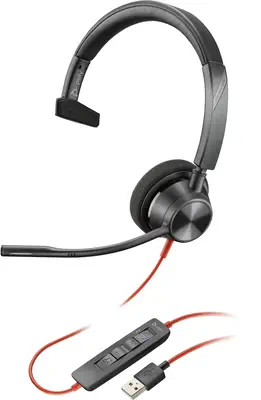 Micro-casque Poly Blackwire 3310 certifié Microsoft Teams avec adaptateur USB-C/A TAA - Casque Micro - visuel 5
