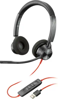 Micro-casque Poly Blackwire 3320 USB-A certifié Microsoft Teams Poly - visuel 1 - hello RSE - Confort longue durée