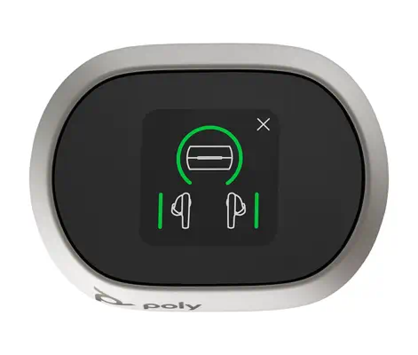 Écouteurs sable blanc Poly Voyager Free 60+ UC + adaptateur USB-C BT700 + étui de charge avec écran  - HP - Casque Micro - visuel 6