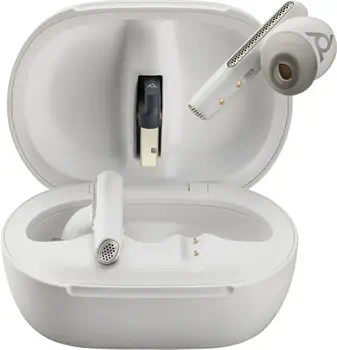 Écouteurs sable blanc Poly Voyager Free 60 + UC M + adaptateur USB-C BT700 + étui de charge avec écr livraison rapide