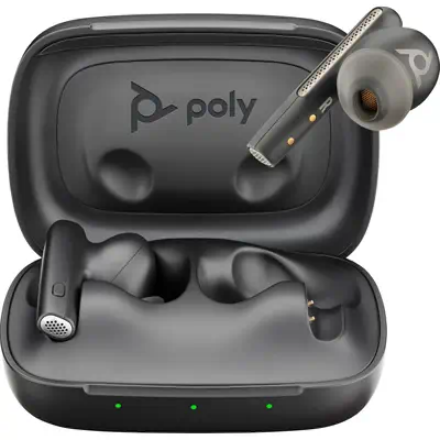 Écouteurs noir charbon Poly Voyager Free 60 UC Poly - visuel 1 - hello RSE - Discret et ultraléger