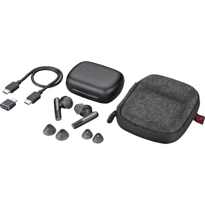 Écouteurs noir charbon Poly Voyager Free 60 UC +adaptateur USB-C BT700 + étui de charge de base - Casque Micro - visuel 7