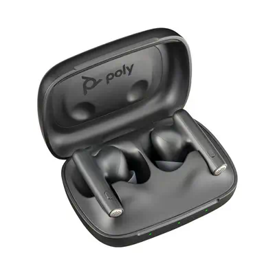 Écouteurs noir charbon Poly Voyager Free 60 UC Poly - visuel 1 - hello RSE - Connectivité simplifiée aux appareils Bluetooth