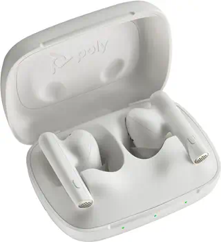 Écouteurs sable blanc Poly Voyager Free 60 UC + adaptateur USB-C BT700 + étui de charge de base avantages