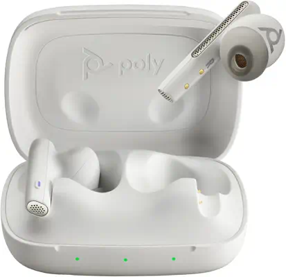 Écouteurs sable blanc Poly Voyager Free 60 UC Poly - visuel 1 - hello RSE - Optimisé pour une utilisation avec les principales plateformes de communication