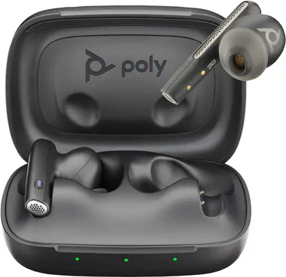 Écouteurs noir charbon Poly Voyager Free 60 UC Poly - visuel 1 - hello RSE - Connectivité simplifiée aux appareils Bluetooth