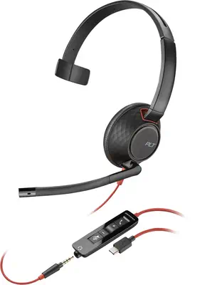Micro-casque Poly Blackwire C5210 USB-C + câble commandes Poly - visuel 1 - hello RSE - Style de port