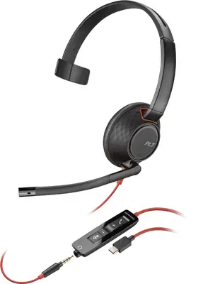 Micro-casque Poly Blackwire C5210 USB-C + câble commandes Poly - visuel 1 - hello RSE - Qualité sonore