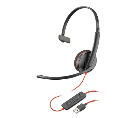 Micro-casque Poly Blackwire 3210 monaural USB-A Poly - visuel 1 - hello RSE - Une qualité d'appel améliorée