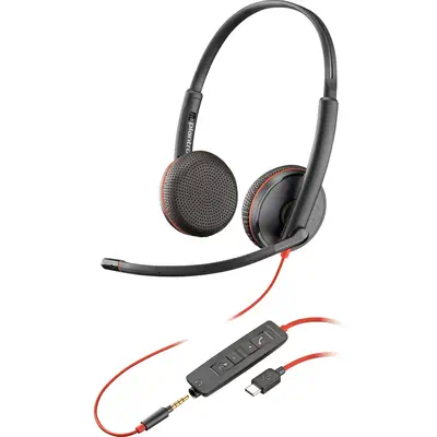 Micro-casque stéréo Poly Blackwire C3225 USB-C Poly - visuel 1 - hello RSE - Légèreté et confort durable
