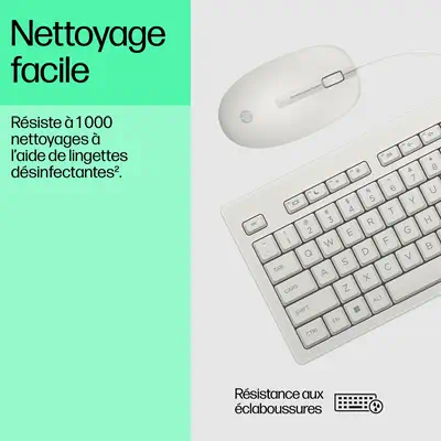 Ensemble combiné clavier et souris filaires HP 225 - Pack Clavier, souris - visuel 5
