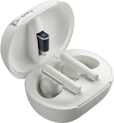 Écouteur blanc Poly Voyager Free 60/60+ certifié Microsoft Teams (2 pièces) - Casque Micro - visuel 2