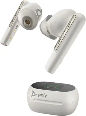 Écouteur blanc Poly Voyager Free 60/60+ certifié Microsoft Poly - visuel 1 - hello RSE - Gestion simplifiée avec Poly Lens