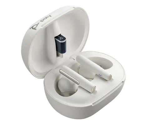 Écouteur blanc Poly Voyager Free 60/60+ certifié Microsoft Teams (2 pièces) - Casque Micro - visuel 2