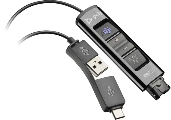 Adaptateur USB vers QD Poly DA85-M compatible TAA - Casque Micro - visuel 1