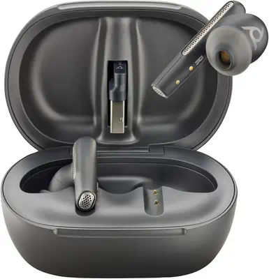 Écouteurs noir charbon Poly Voyager Free 60+ UC Poly - visuel 1 - hello RSE - Discret et ultraléger