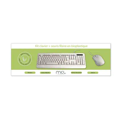 MCL MP3A99AACK2012BIB clavier Souris incluse Universel USB AZERTY Français Beige - Pack Clavier, souris - visuel 7