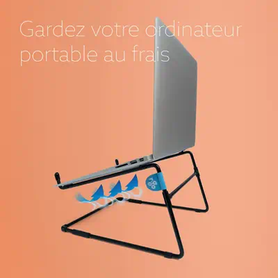Support pour ordinateur portable R-Go Steel Office, adapté pour 10-22 pouces, noir - R-Go Tools - Autre Accessoire pour portable - visuel 8