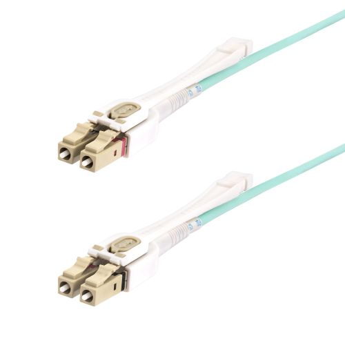 Câble Fibre Optique Multimode de 2m LC/UPC à LC/UPC OM4, Fibre Zipcord  50/125µm LOMMF/VCSEL, Réseaux 100G, Faible Perte d'Insertion, Cordon de