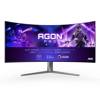 AOC AGON PRO AG456UCZD LED display 114,3 cm (45") 3440 x 1440 pixels Wide Quad HD OLED Noir - Ecran Ordinateur - visuel 6