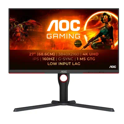 AOC G3 U27G3X/BK écran plat de PC 68,6 cm (27") 3840 x 2160 pixels 4K Ultra HD LED Noir, Rouge - Ecran Ordinateur - visuel 1