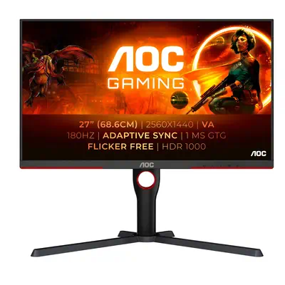 AOC G3 Q27G3XMN/BK écran plat de PC 68,6 cm (27") 2560 x 1440 pixels 2K Ultra HD LED Noir - Ecran Ordinateur - visuel 1