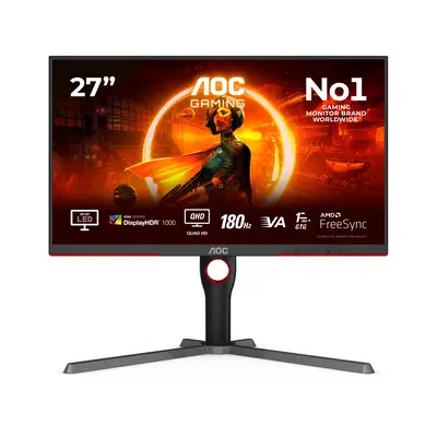 AOC G3 Q27G3XMN/BK écran plat de PC 68,6 cm (27") 2560 x 1440 pixels 2K Ultra HD LED Noir, Rouge - Ecran Ordinateur - visuel 1
