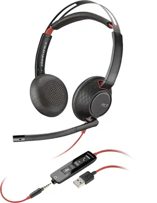 Micro-casque Poly Blackwire C5220 USB-A Poly - visuel 1 - hello RSE - Confort et durabilité
