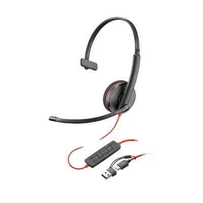 Micro-casque Poly Blackwire 3210 monaural USB-C + adaptateur USB-C/A - Casque Micro - visuel 4