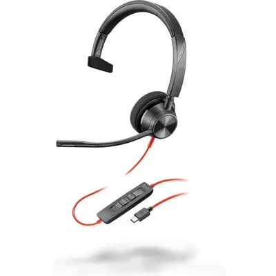 Micro-casque Poly Blackwire 3310 monaural USB-C + adaptateur Poly - visuel 1 - hello RSE - Confort longue durée