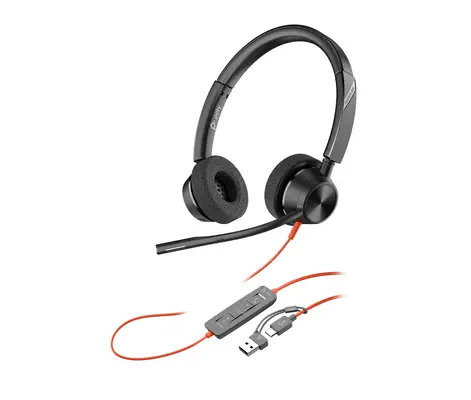 Micro-casque Poly Blackwire 3320 stéréo USB-C + adaptateur USB-C/A - HP - Casque Micro - visuel 10
