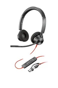 Micro-casque Poly Blackwire 3320 stéréo USB-C certifié Microsoft Teams + adaptateur USB-C/A avantages