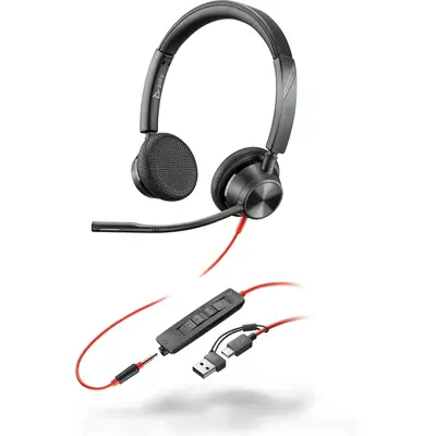 Micro-casque Poly Blackwire 3325 stéréo USB-C certifié Microsoft Poly - visuel 1 - hello RSE - Microsoft Teams