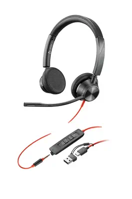 Micro-casque Poly Blackwire 3325 stéréo USB-C certifié Microsoft Poly - visuel 1 - hello RSE - Microsoft Teams