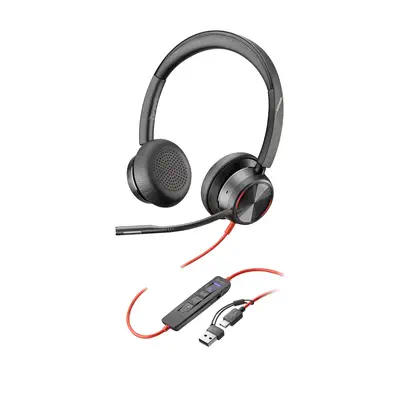 Micro-casque Poly Blackwire 8225 stéréo USB-C certifié Microsoft Teams + adaptateur USB-C/A - Casque Micro - visuel 7